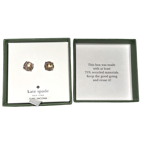 KATE SPADE CZ Earrings Gift Boxed Cubic Zirconia Stud Earrings NWT - Picture 5 of 10